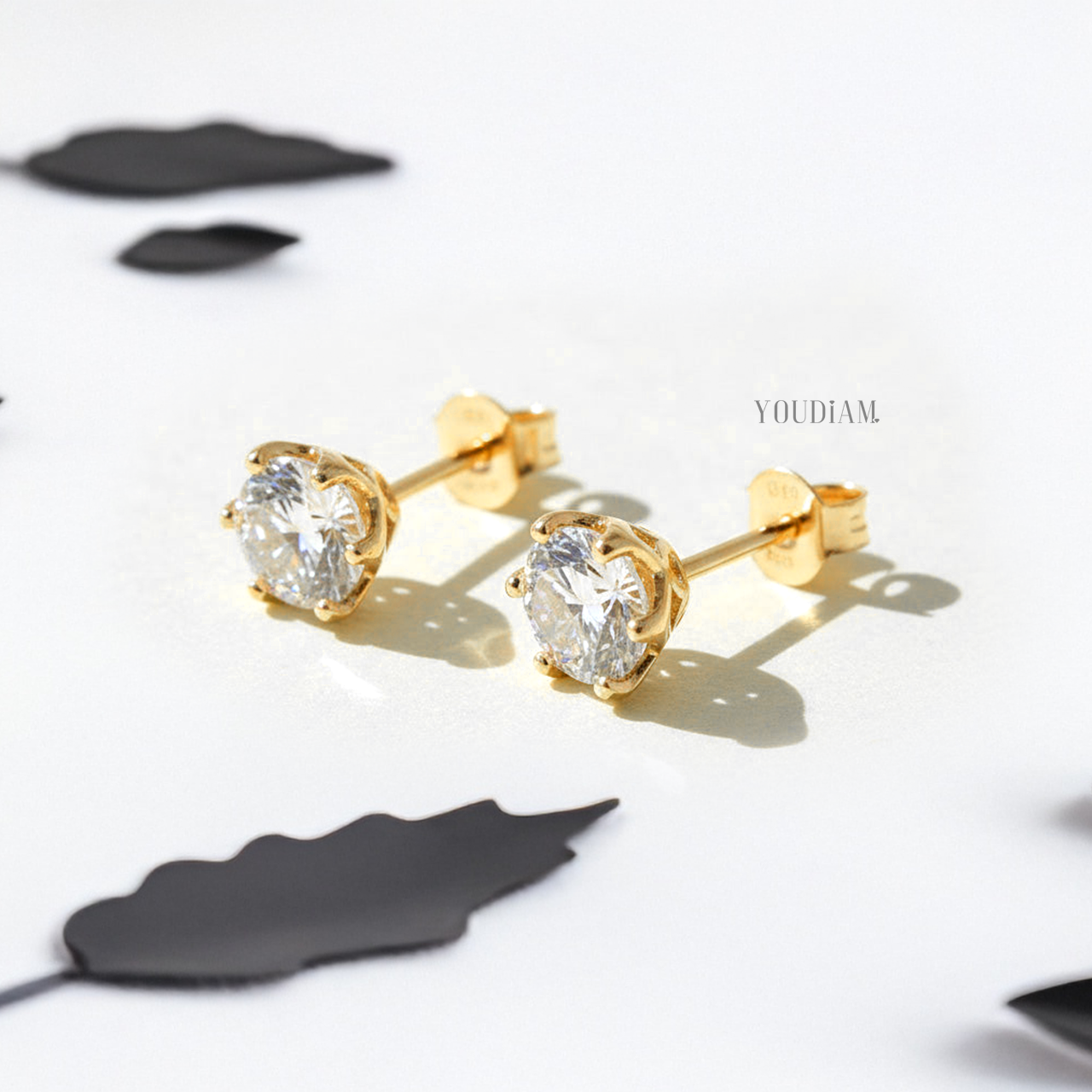 Portuguese Cut Lab Diamond Stud Earrings - EUDER12