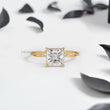 Princess Lab Diamond in Split and Thin Band Ring - YDJLR161