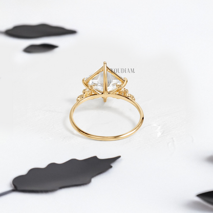 Princess Lab Diamond Rotated with Accented Diamonds Ring - YDJLR106