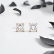 Princess Lab Diamond Studs in Trio-Prongs - YDJLE29