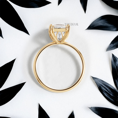 Princess Lab Diamond with Trio-Prongs Ring - YDJLR107