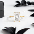 Elongated Radiant Lab Diamond in Split and Thin Band Ring - YDJLR162