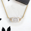 Radiant Lab Diamond Pendant with Accent Diamonds and Anchor Chain - YDJLP28