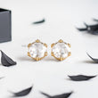 Rose Cut Round Diamond Stud Earrings in Six-Trio Prongs - YDJLE41