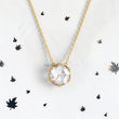 Rose Cut Round Lab Diamond Solitaire Pendant in Trio Prongs and Anchor Chain - YDJLP49