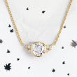 Round Lab Diamond Pendant in Bezel Setting with Accent Diamonds and Anchor Chain - YDJLP34