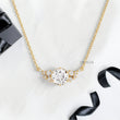 Round Lab Diamond Pendant with Accent Diamonds and Anchor Chain - YDJLP26