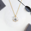 Round Lab Diamond Solitaire Pendant with Accent Diamonds and Anchor Chain - YDJLP53