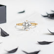 Round Lab Diamond in Split and Thin Band Ring - YDJLR104