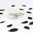 Round Lab Diamond with Side Diamonds Ring - YDJLR102
