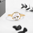 Round Rose Cut Lab Diamond in Tapered Band Ring - YDJLR124