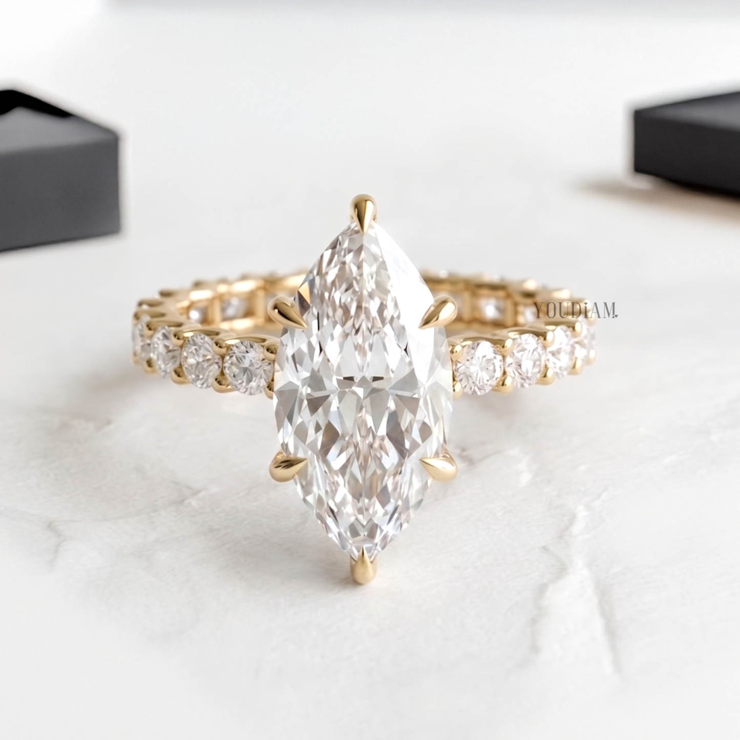 Selena Gomez Engagement Ring - 4CT Marquise Cut Lab Diamond Ring