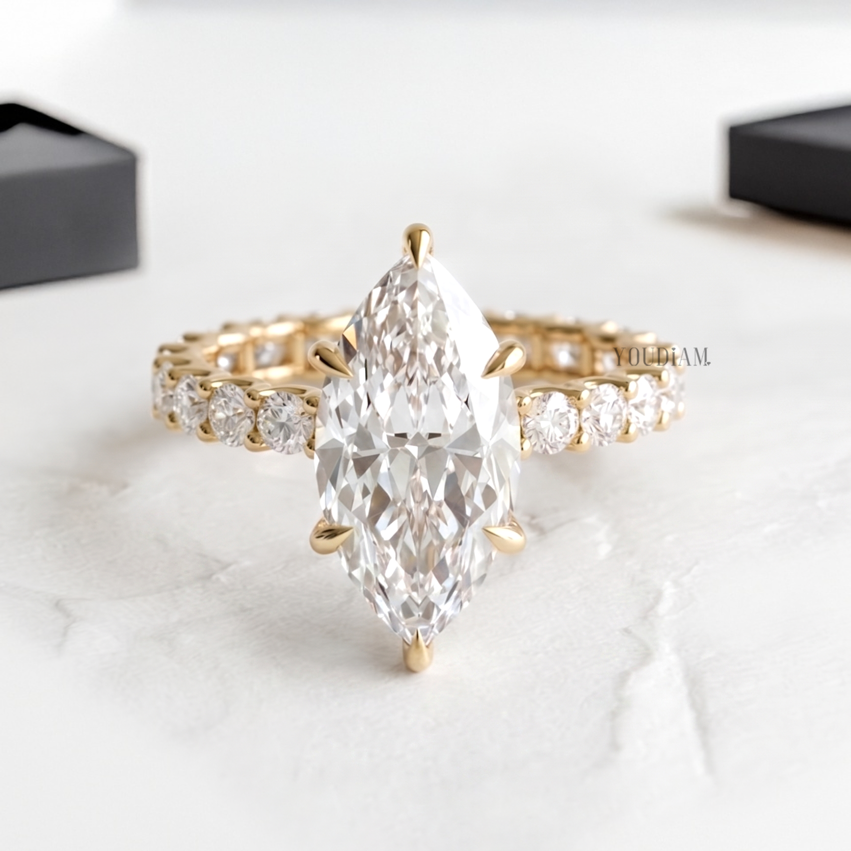 Selena Gomez Engagement Ring - 4CT Marquise Cut Lab Diamond Ring