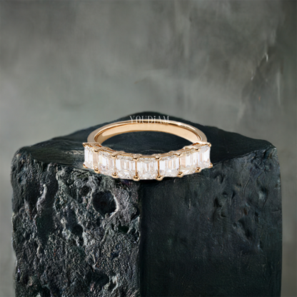Seven Stones Emerald Cut Lab Diamonds Band - EUDJLB04