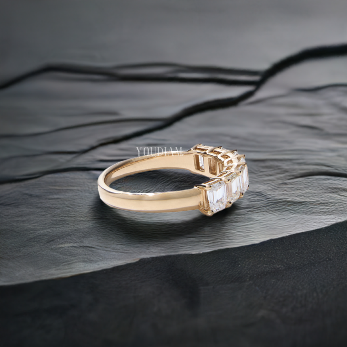 Seven Stones Emerald Cut Lab Diamonds Band - EUDJLB04