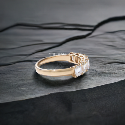Seven Stones Emerald Cut Lab Diamonds Band - EUDJLB04