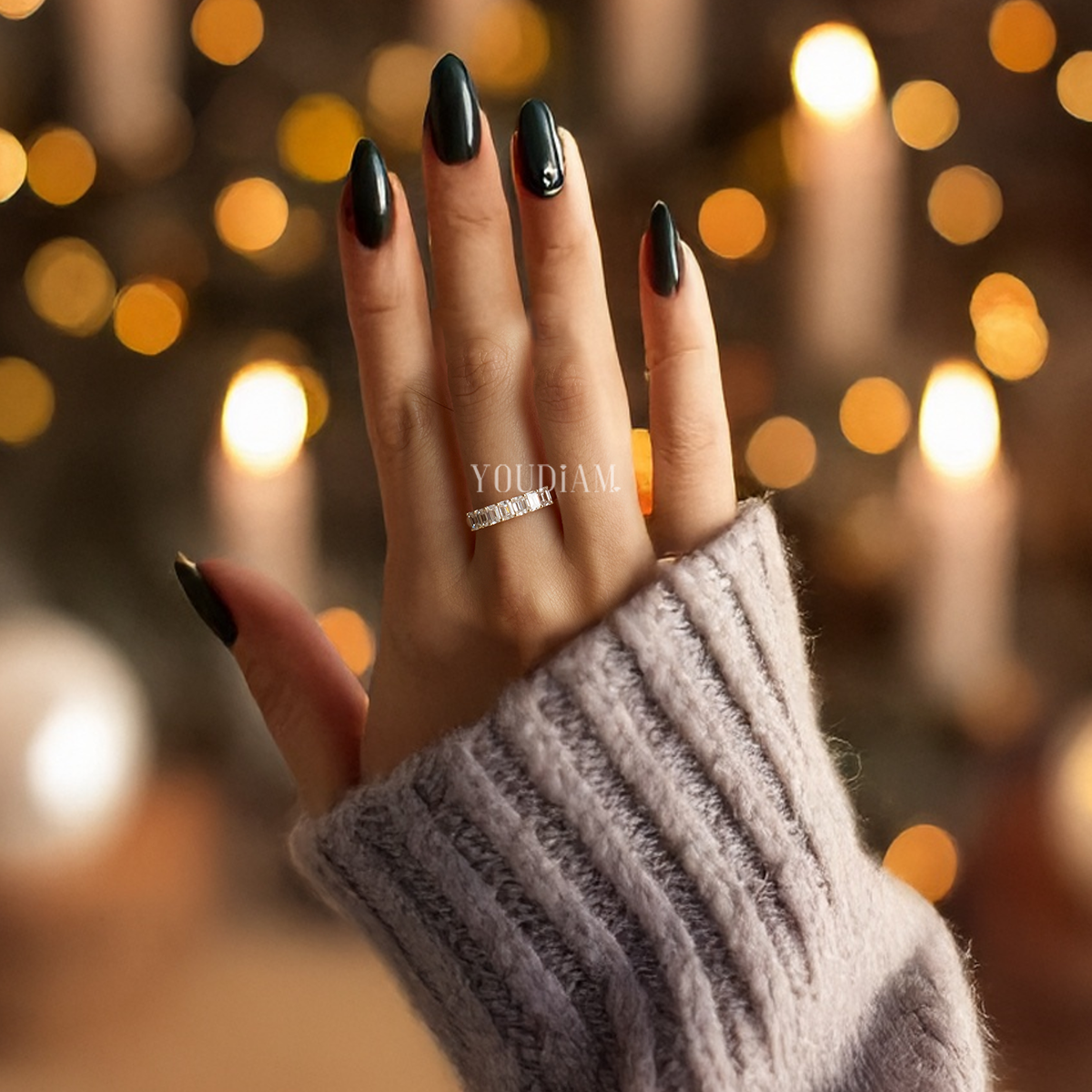 Seven Stones Emerald Cut Lab Diamonds Band - EUDJLB04