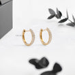 Three Row Diamond Dome Huggie Earrings - YDJLE38