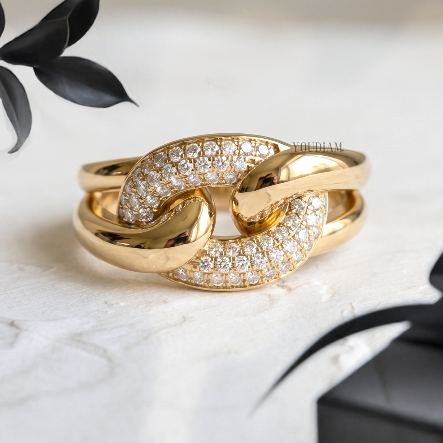 Tie Ring with Lab Diamonds - YDCJR06
