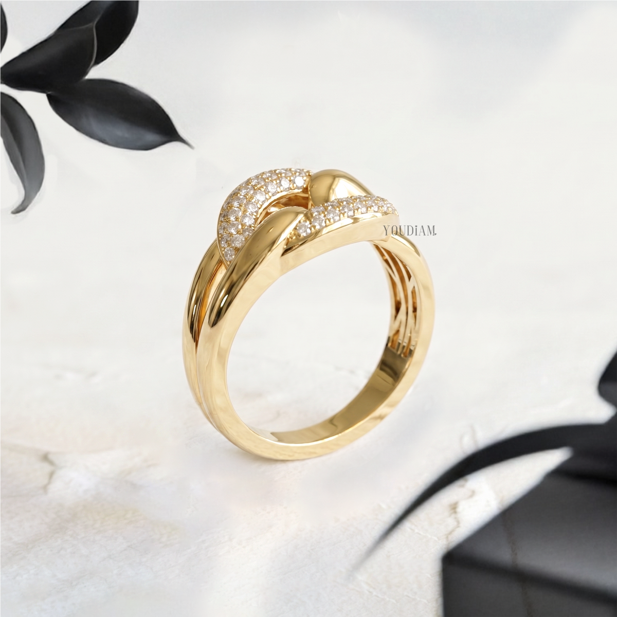 Tie Ring with Lab Diamonds - YDCJR06