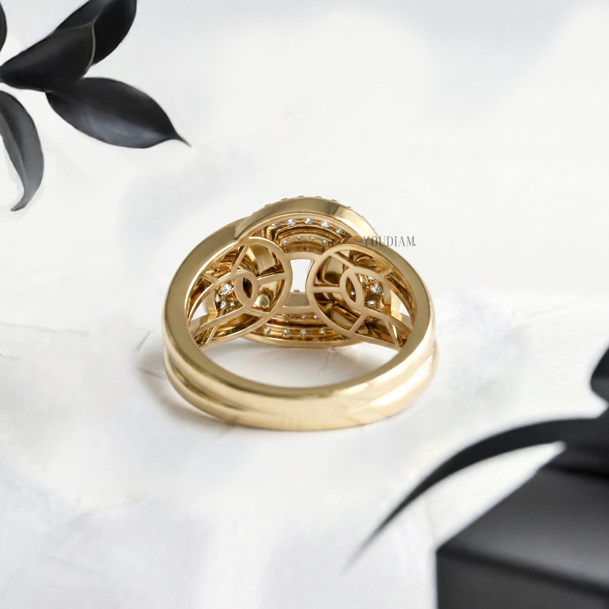 Tie Ring with Lab Diamonds - YDCJR06 Youdiam