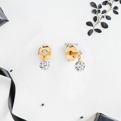 Tiny Drop Studs in Lab Diamonds - YDJLE05