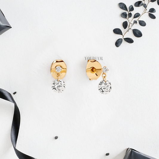 Tiny Drop Studs in Lab Diamonds - YDJLE05