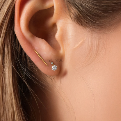 Tiny Drop Studs in Lab Diamonds - YDJLE05