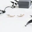 Tiny Lab Diamonds Step-Up Stud Earrings - YDJLE35