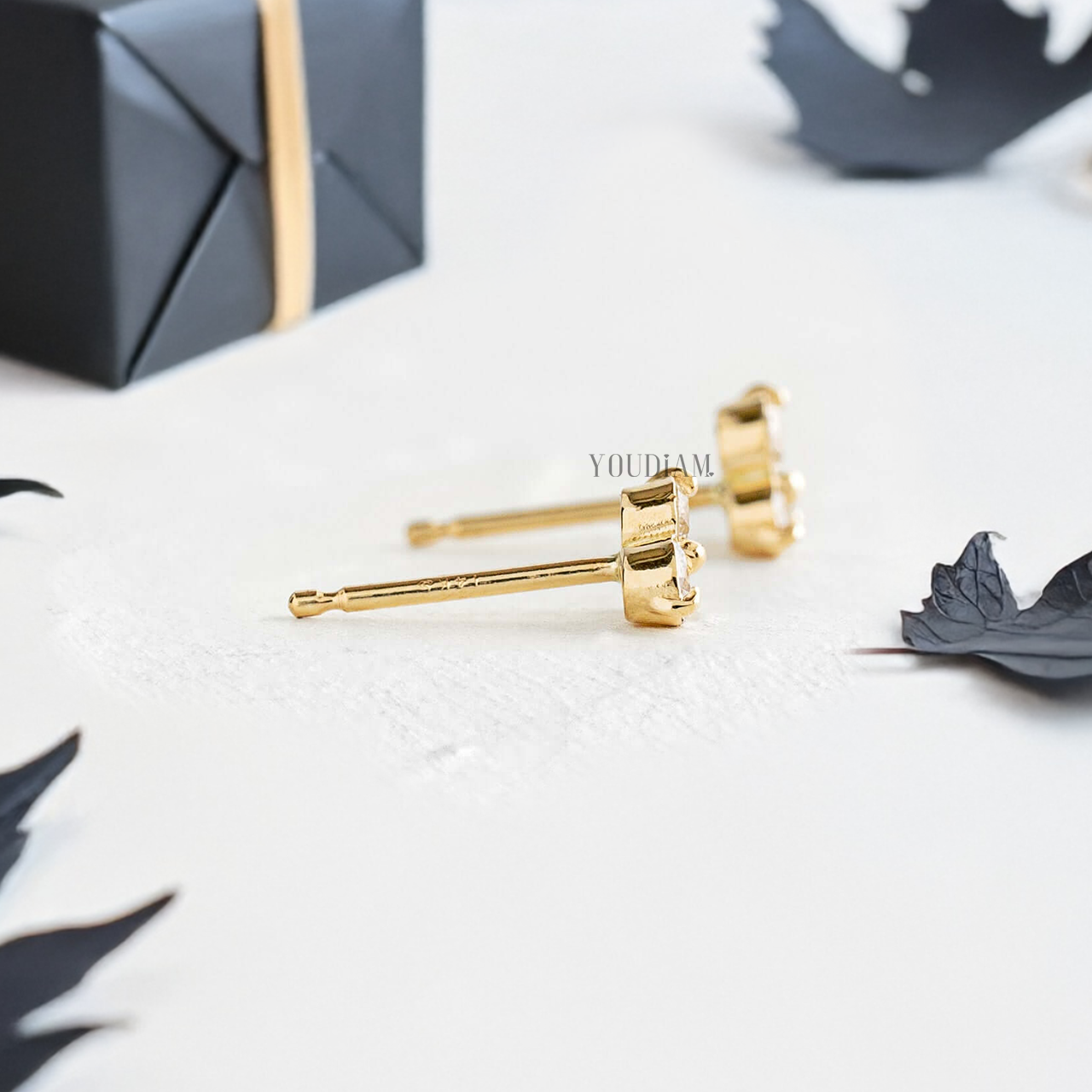 Tiny Round Trio Lab Diamond Studs Earrings - YDJLE11