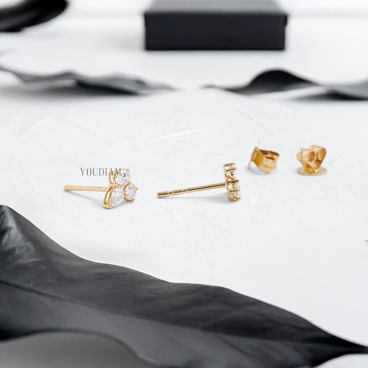 Trio Lab Diamonds Cluster Stud Earrings - YDJLE24