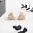 V-Shaped Stud Earrings with Tiny Lab Diamonds - YDJLE22