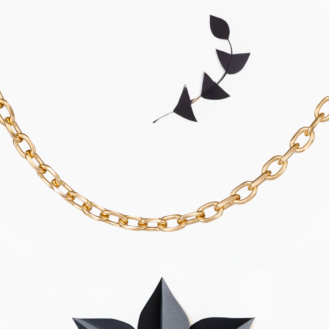 Mix of Six Baguette and Two Round Lab Diamonds Pendant and Anchor Chain - YDJLP02