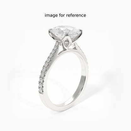 Custom Made Jewelry - 1.75ct Oval Ring in Gold with Tulip Cathedral Pave Setting