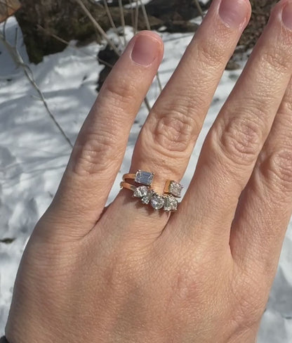 Gap Band and Curved Band with Mix Cut Lab Diamonds - EUDJLR62