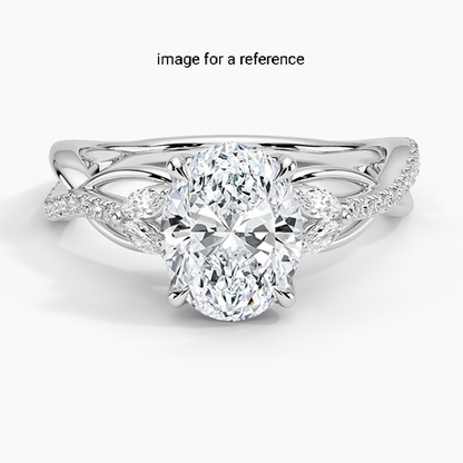 Custom Made Jewelry - 1.5ct Oval Lab Diamond with Accented 4 Marquise Side Stones in Platinum