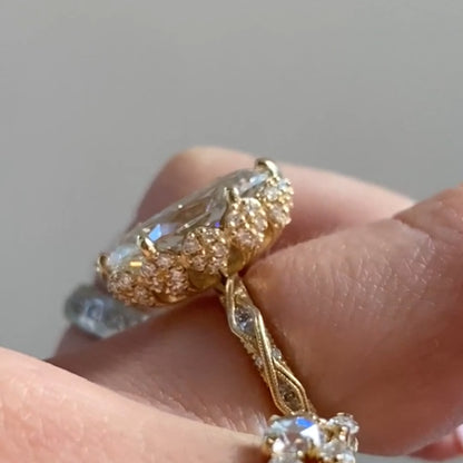 Custom Made Jewelry - Vintage Style Marquise with Halo Ring