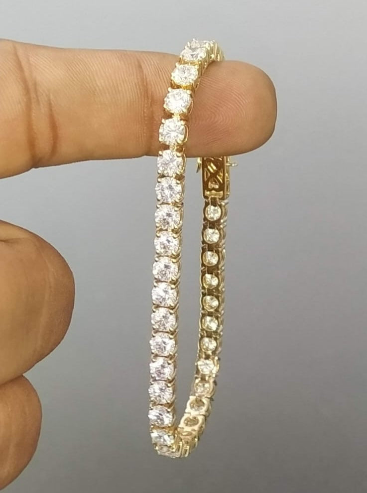 Custom Jewelry Order - 9ctw Round Lab Diamonds Tennis Bracelet and 5ctw Heart Studs