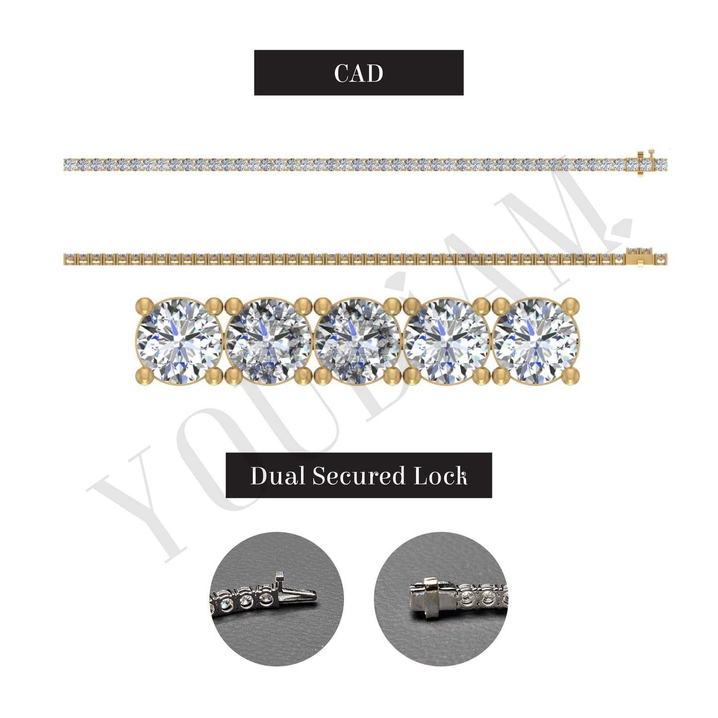 2.50mm Tennis Bracelet with Round Lab Diamonds (D-F, VVS-VS)