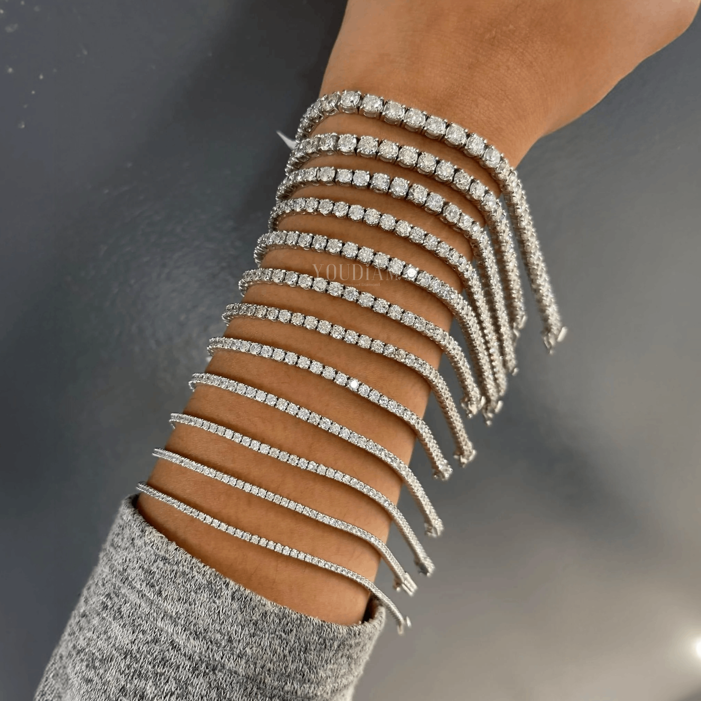 2.50mm Tennis Bracelet with Round Lab Diamonds (D-F, VVS-VS)